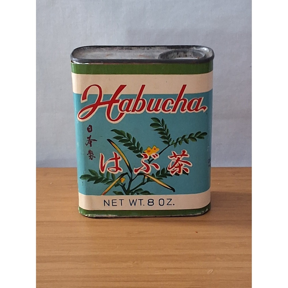 Vintage Habucha Herbal Tea Tin 8oz Made In Japan SEALED Decorative Display Tin